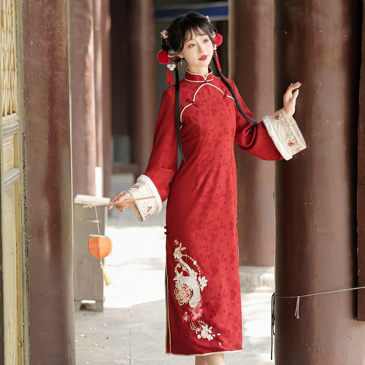 Sweet_Promise_Red_Han_Style_Modified_Qipao_And_Vest_Women's_Polyester_Full_Coordination_Sets_850347988691_MISSTT