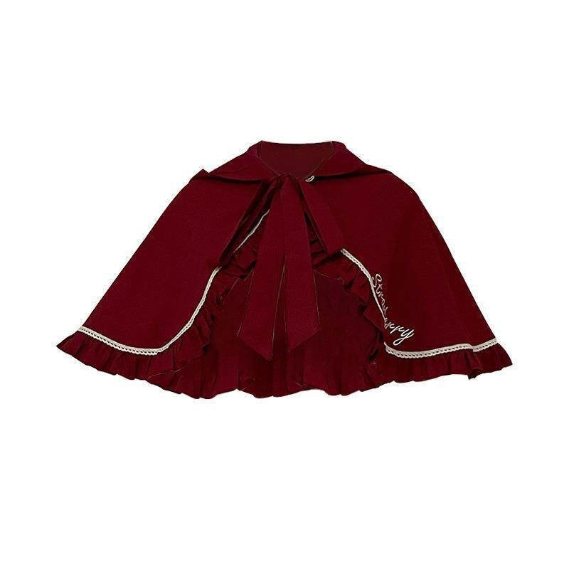 Sweet_Promise_Red_Hood_Cape_Print_High_Waist_A_Line_Women's_Polyester_Long_Sleeve_Op_658796508888_MISSTT