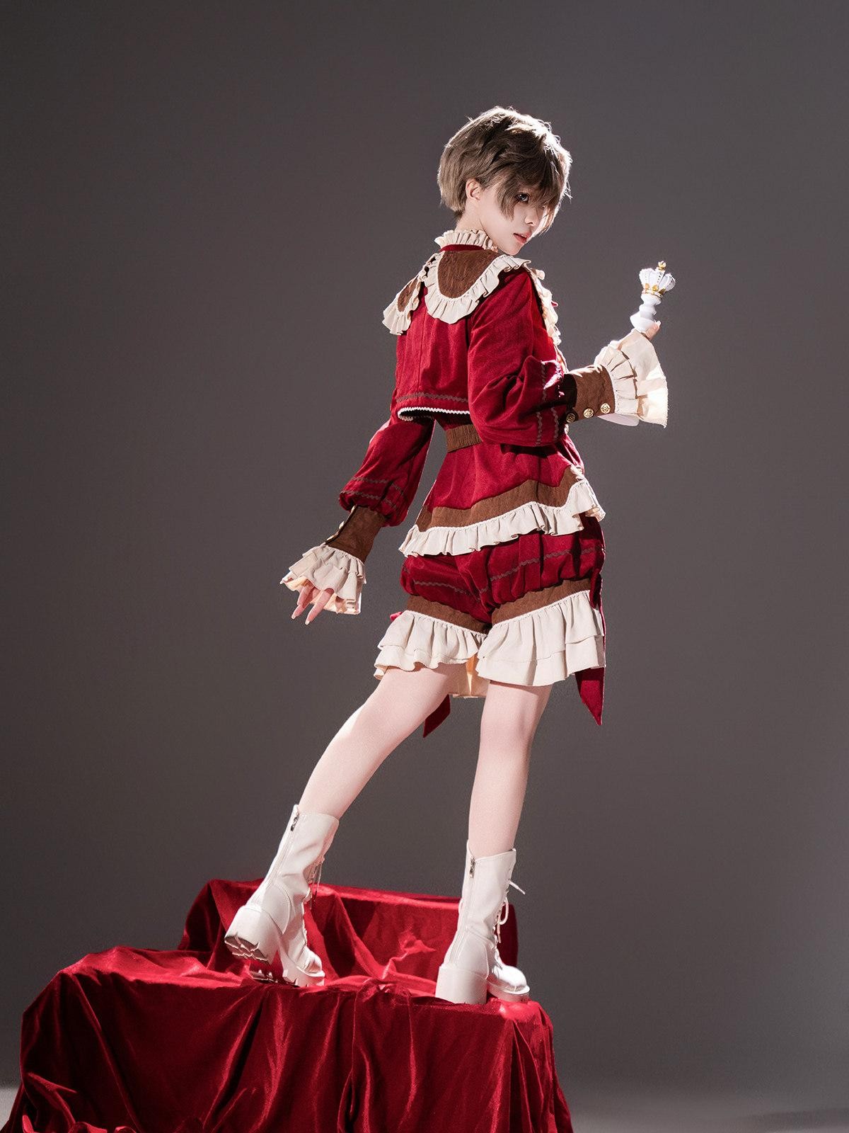 Sweet Promise Red Lolita Prince Style Women's Three Piece Full Coordination Sets