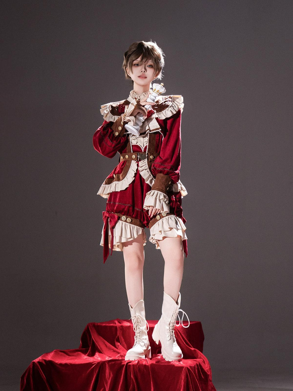 Sweet Promise Red Lolita Prince Style Women's Three Piece Full Coordination Sets