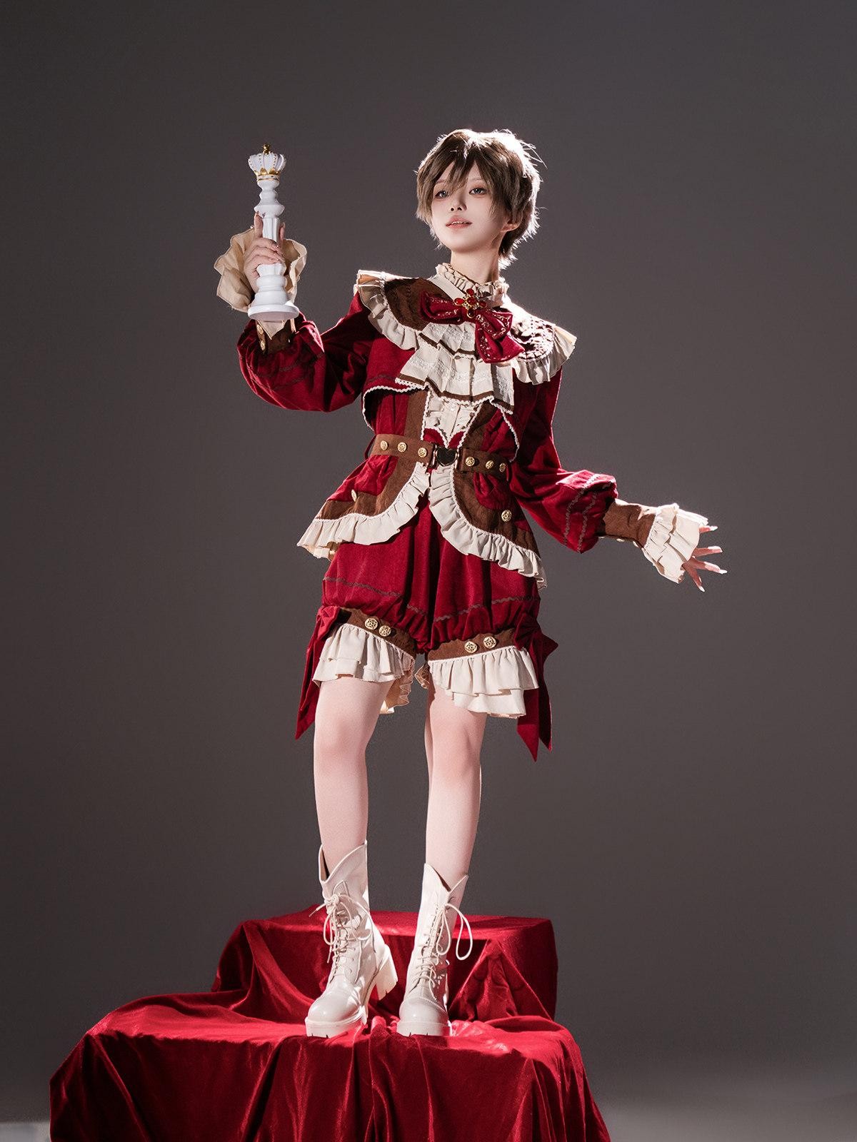 Sweet Promise Red Lolita Prince Style Women's Three Piece Full Coordination Sets