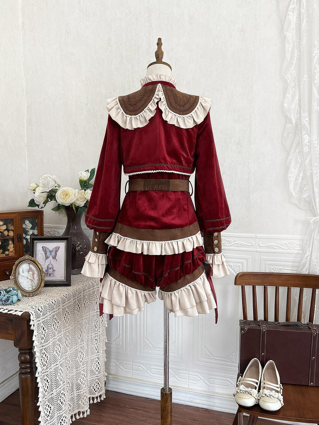 Sweet Promise Red Lolita Prince Style Women's Three Piece Full Coordination Sets