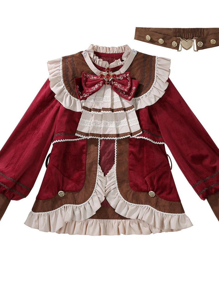 Sweet Promise Red Lolita Prince Style Women's Three Piece Full Coordination Sets