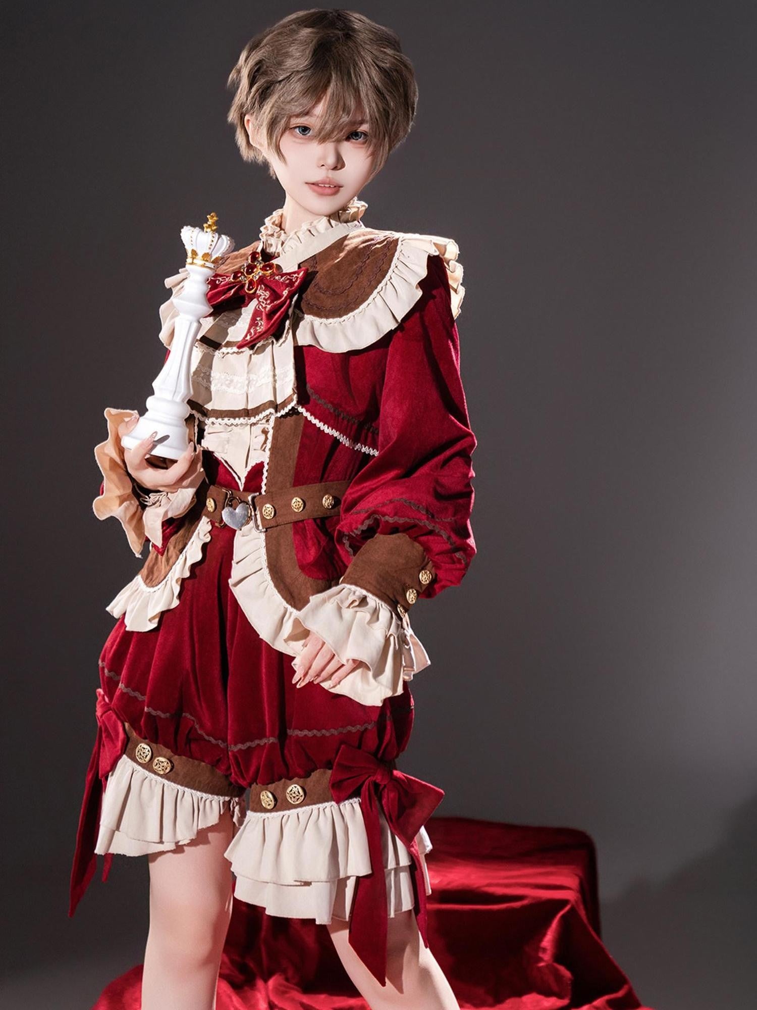 Sweet Promise Red Lolita Prince Style Women's Three Piece Full Coordination Sets