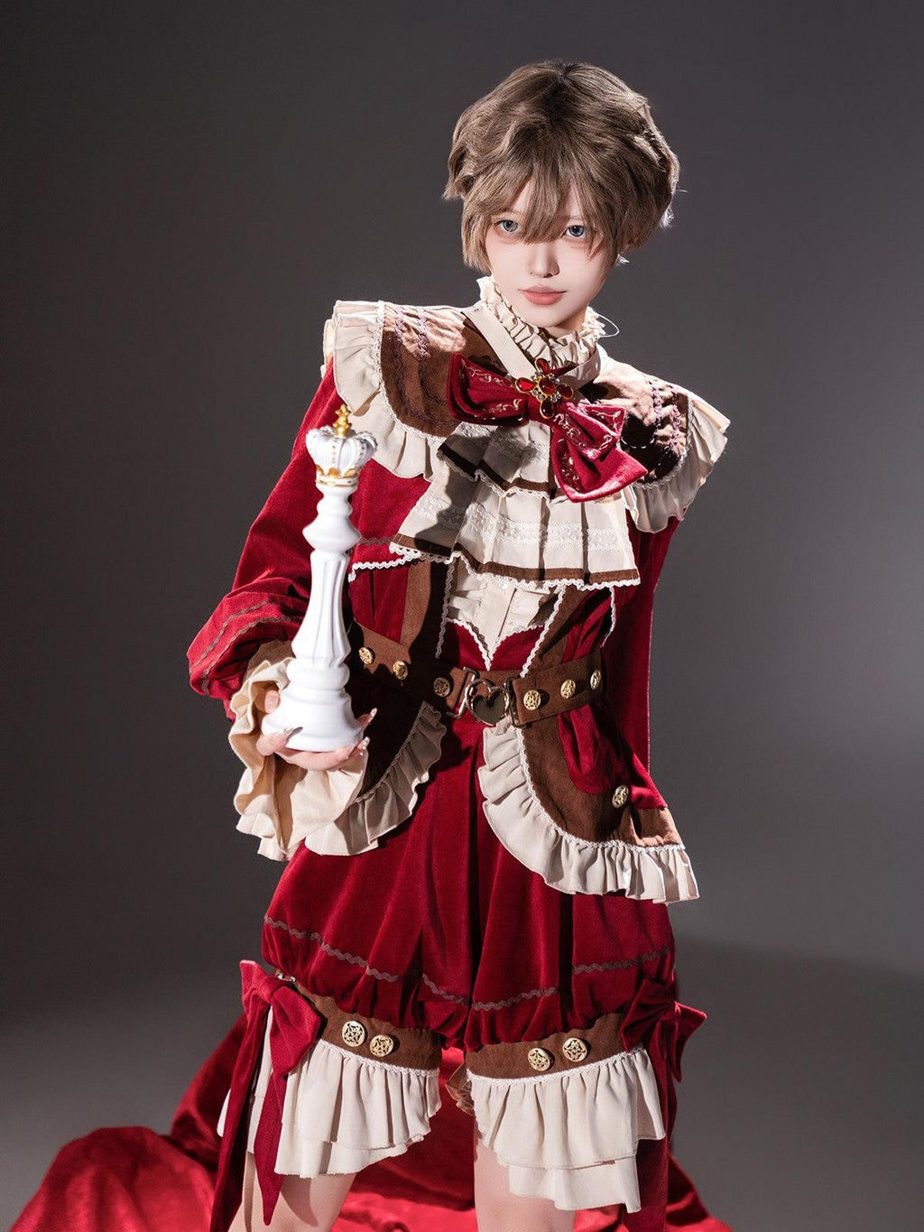 Sweet Promise Red Lolita Prince Style Women's Three Piece Full Coordination Sets
