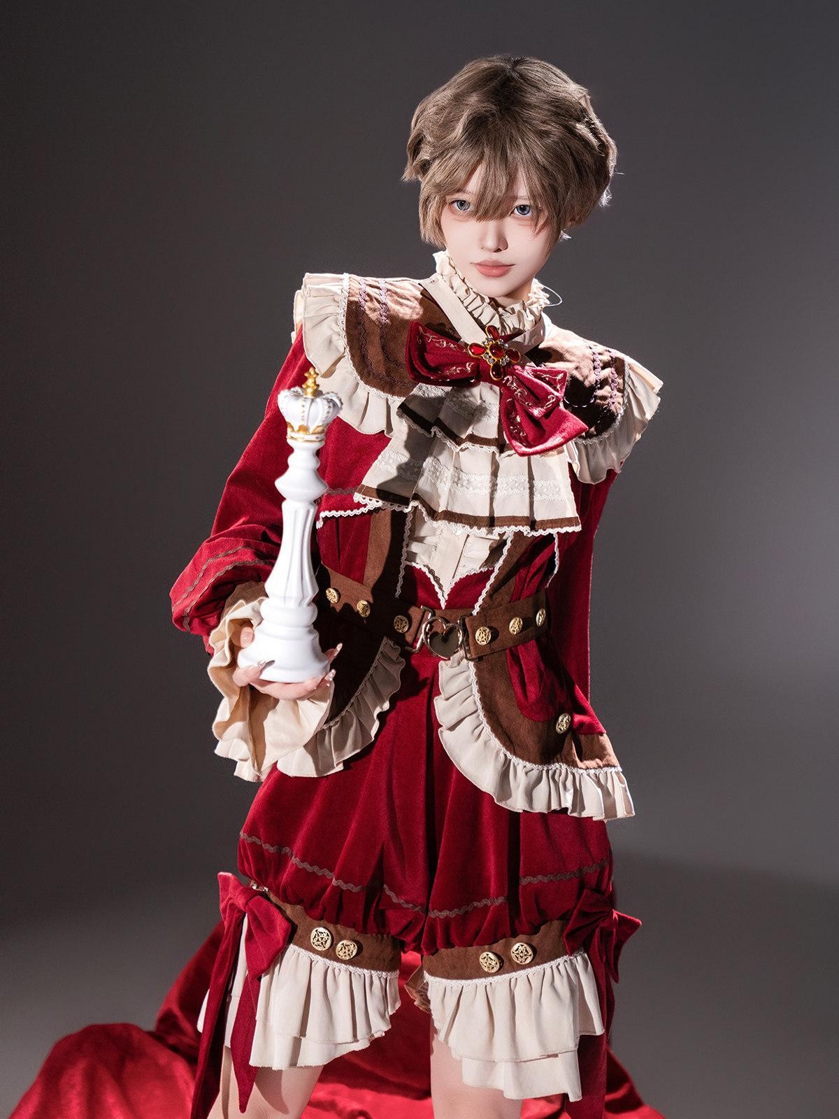Sweet Promise Red Lolita Prince Style Women's Three Piece Full Coordination Sets