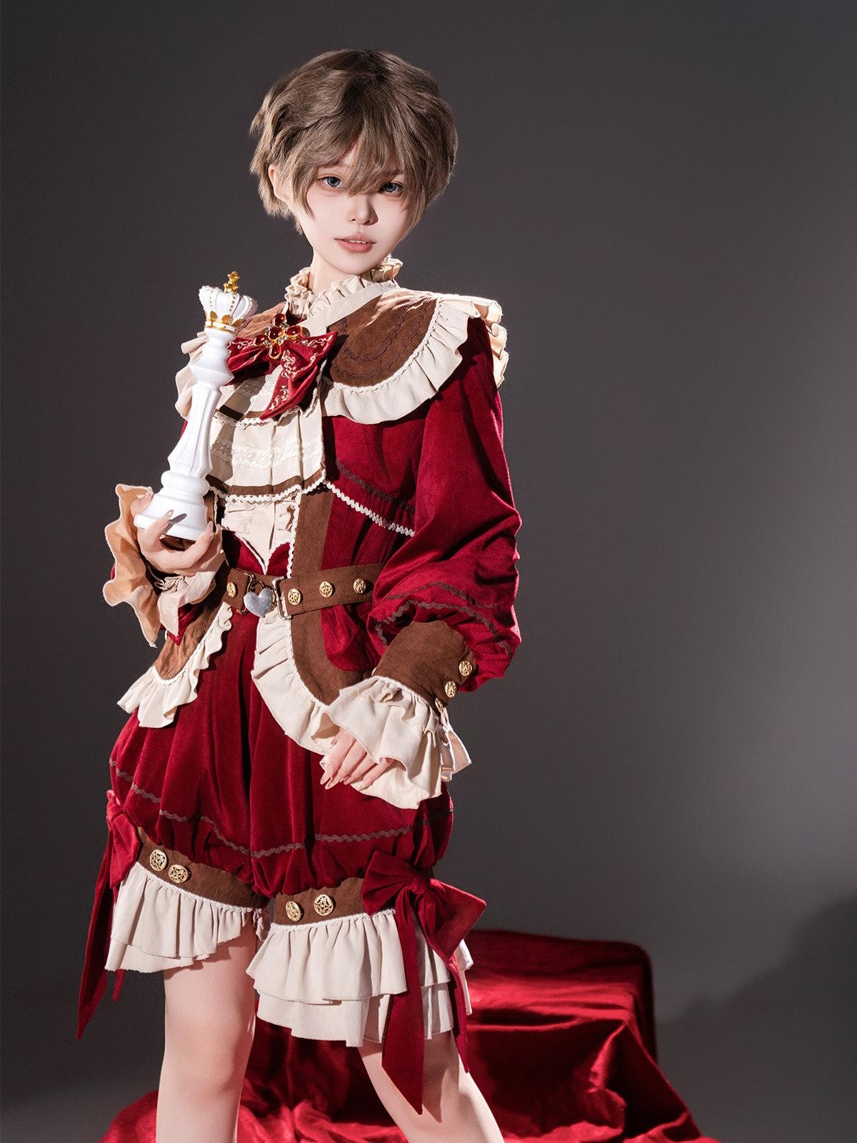 Sweet Promise Red Lolita Prince Style Women's Three Piece Full Coordination Sets