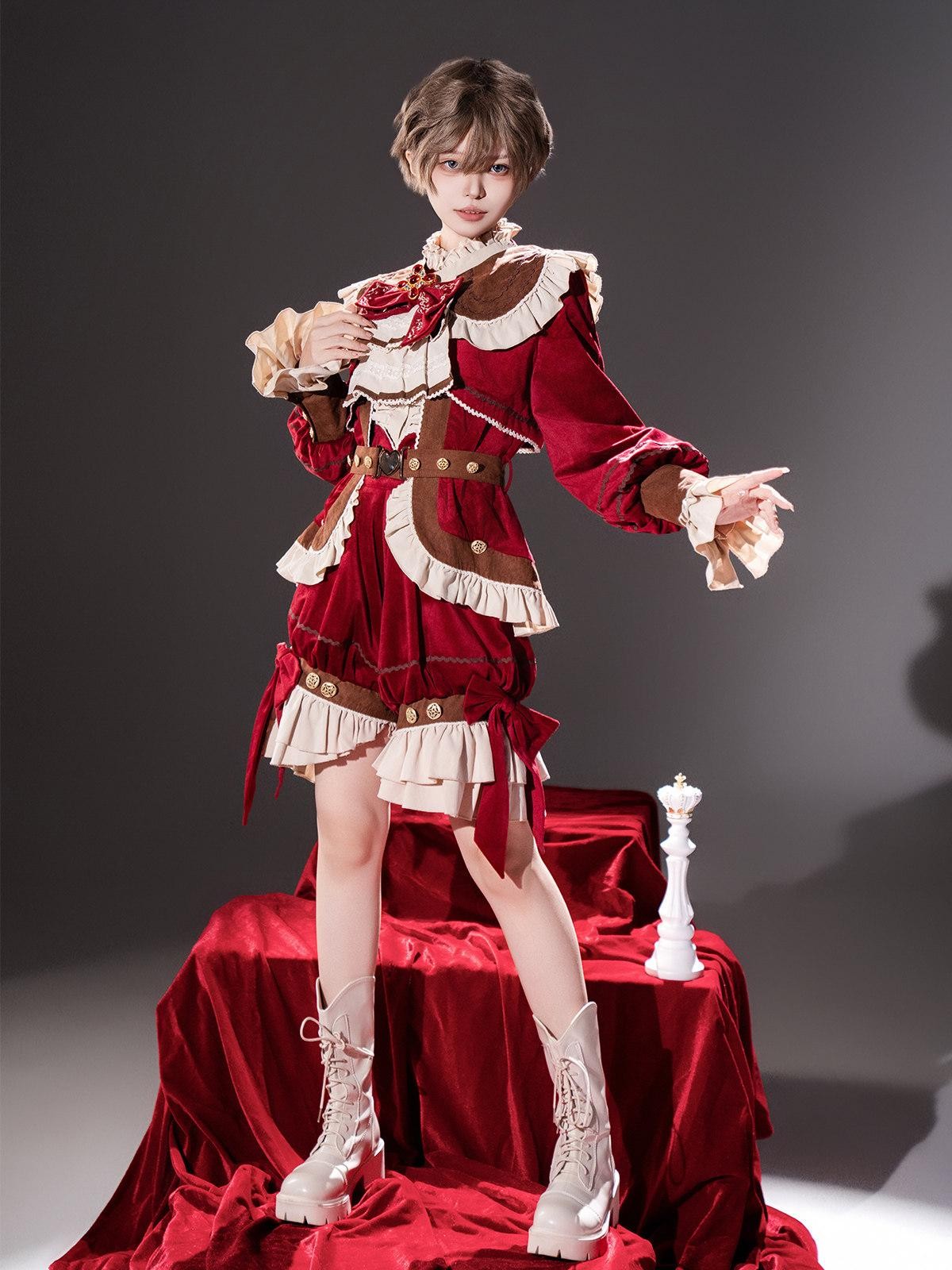 Sweet Promise Red Lolita Prince Style Women's Three Piece Full Coordination Sets