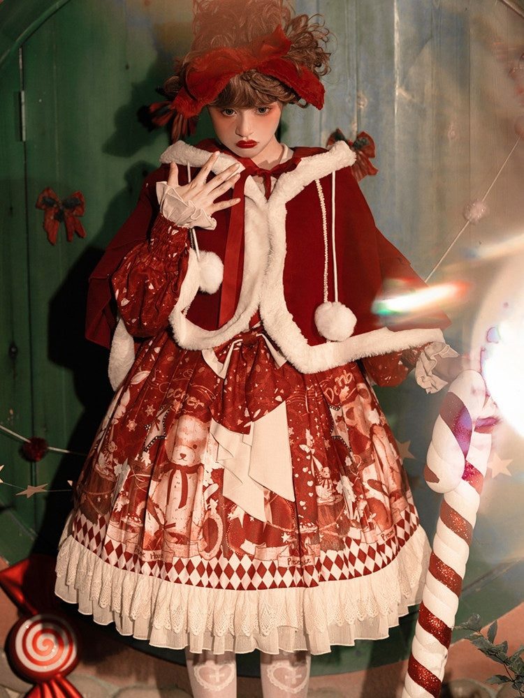 Sweet_Promise_Red_Printed_High_Waist_A_Line_Princess_Women's_Double_Crepe_Long_Sleeve_Op_662417485051_MISSTT