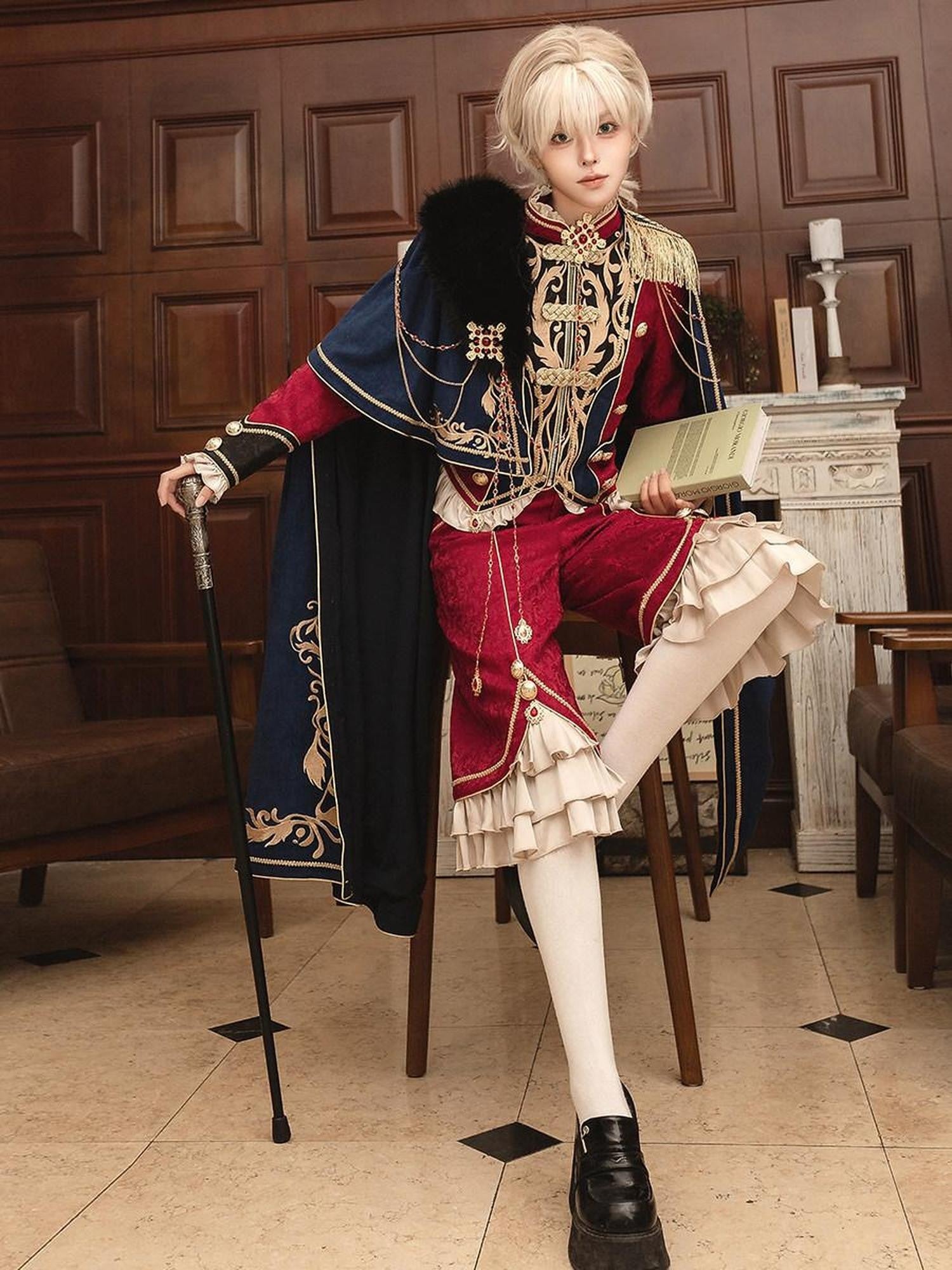 Sweet Promise Regal Lolita Prince English Court Cape Women's Full Coordination Sets