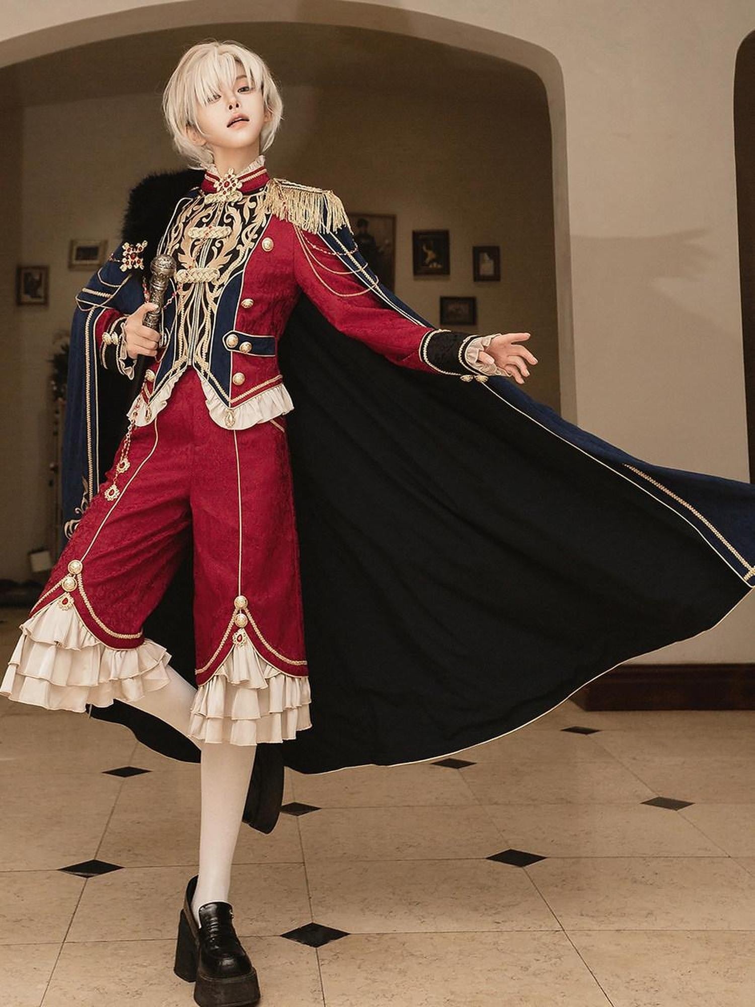 Sweet Promise Regal Lolita Prince English Court Cape Women's Full Coordination Sets
