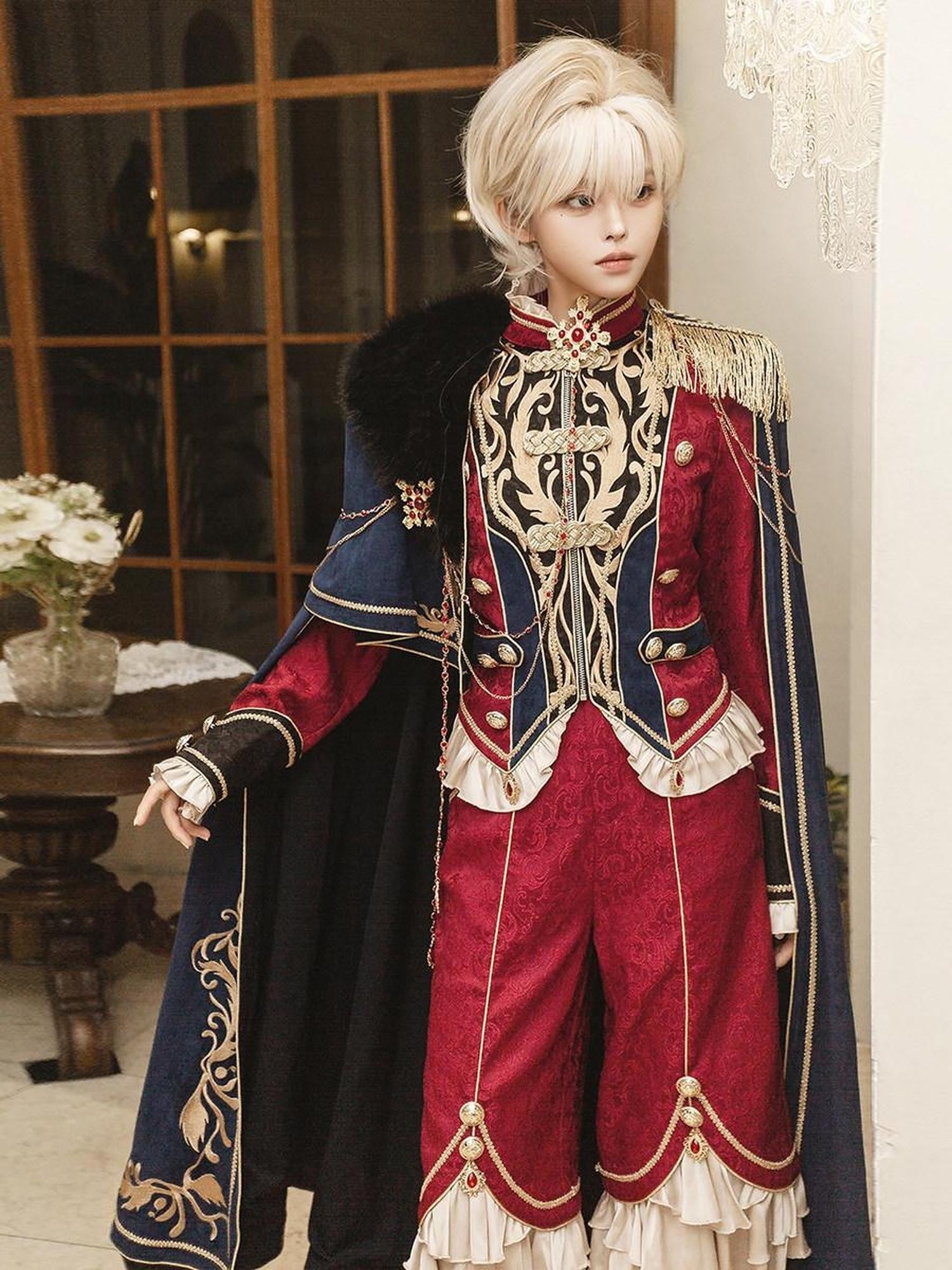 Sweet Promise Regal Lolita Prince English Court Cape Women's Full Coordination Sets
