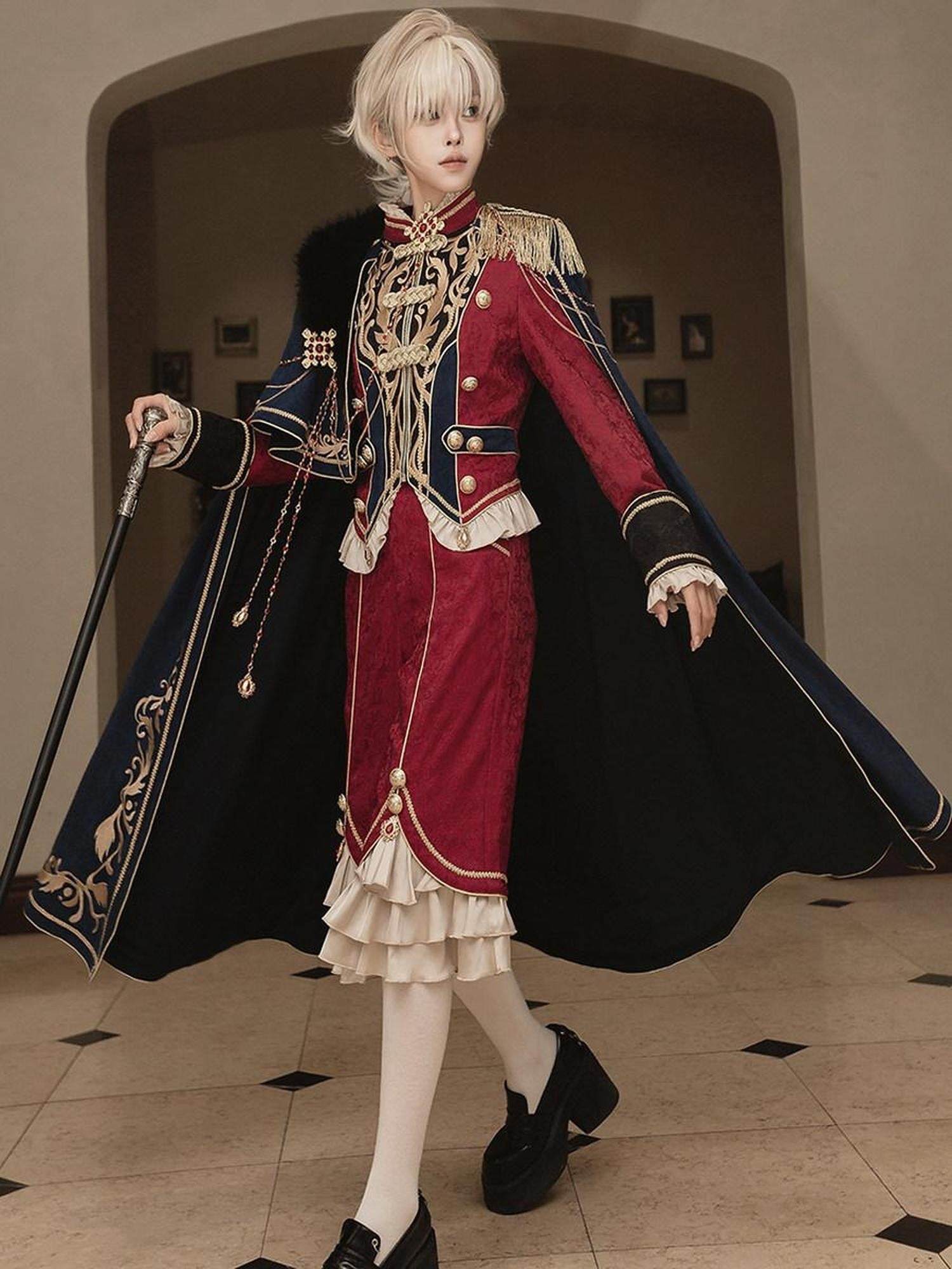 Sweet Promise Regal Lolita Prince English Court Cape Women's Full Coordination Sets
