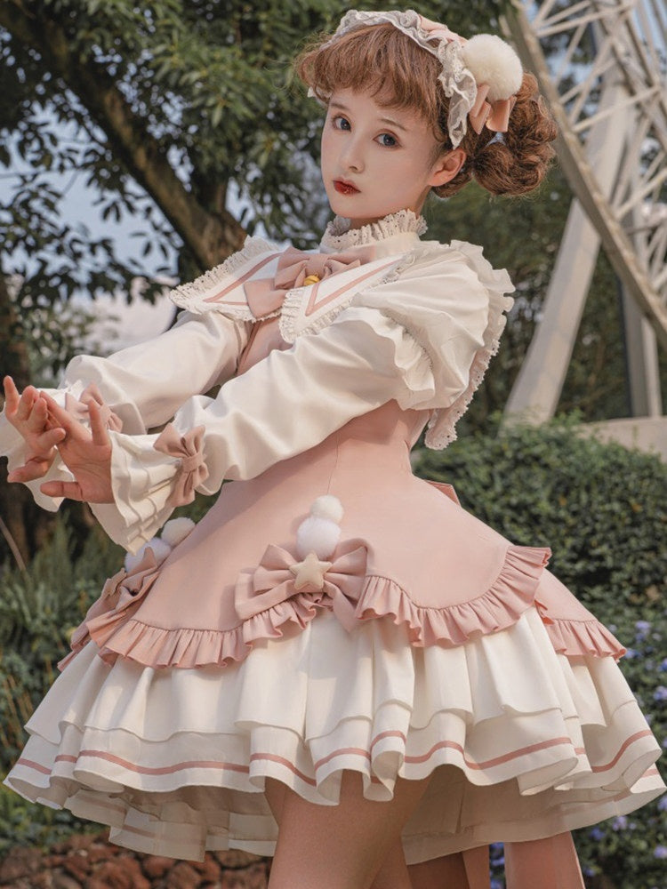 Sweet_Promise_Ruffle_High_Waist_Lolita_A_Line_Round_Neck_Women's_Polyester_Long_Sleeve_Op_735898449894_MISSTT
