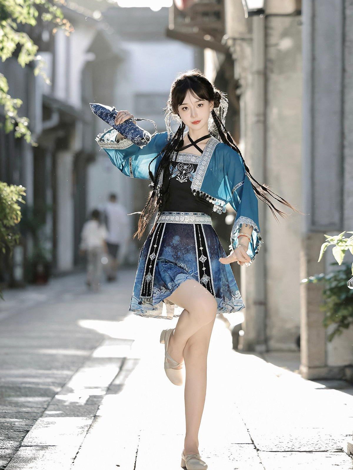 Sweet Promise Short Mamian Skirt Hanfu Ethnic Silk Road Flair Women's Polyester Skirt Sets
