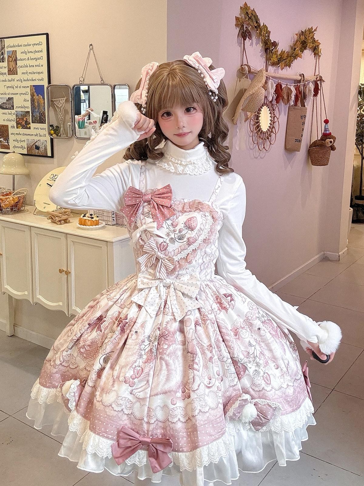 Sweet Promise Sweet Lolita Cake Skirt Doll Collar Cape Schoolgirl Women's Long Sleeve Op