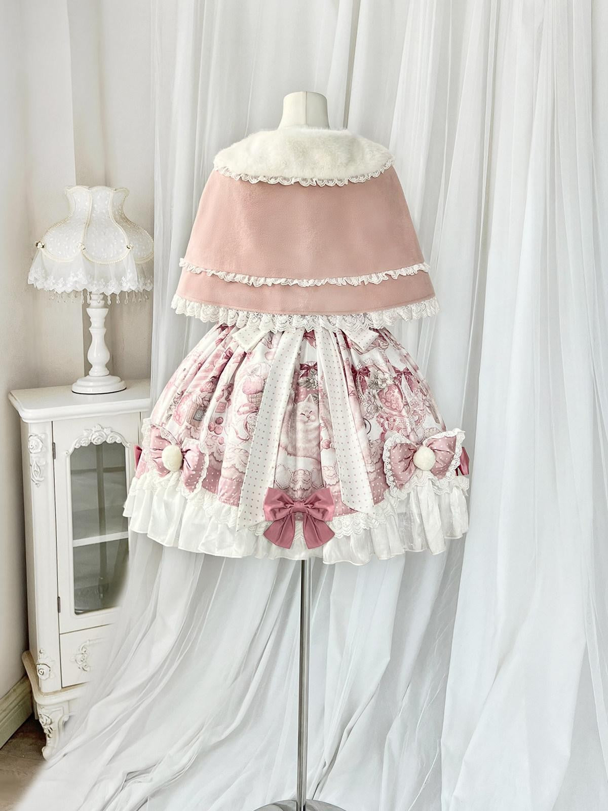 Sweet Promise Sweet Lolita Cake Skirt Doll Collar Cape Schoolgirl Women's Long Sleeve Op