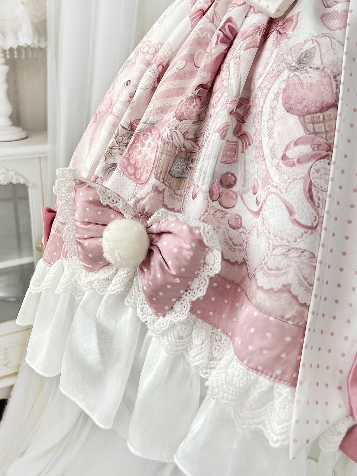 Sweet Promise Sweet Lolita Cake Skirt Doll Collar Cape Schoolgirl Women's Long Sleeve Op