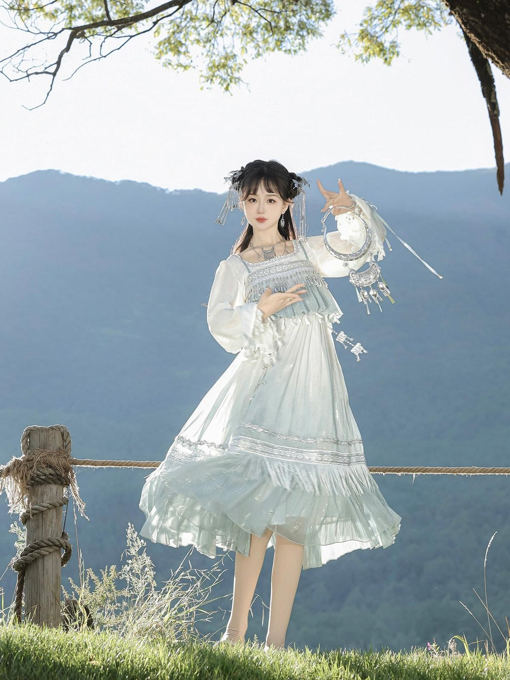 Sweet Promise Sweet Lolita Square Neck Two Piece Women's Jsk / Jumper Skirts
