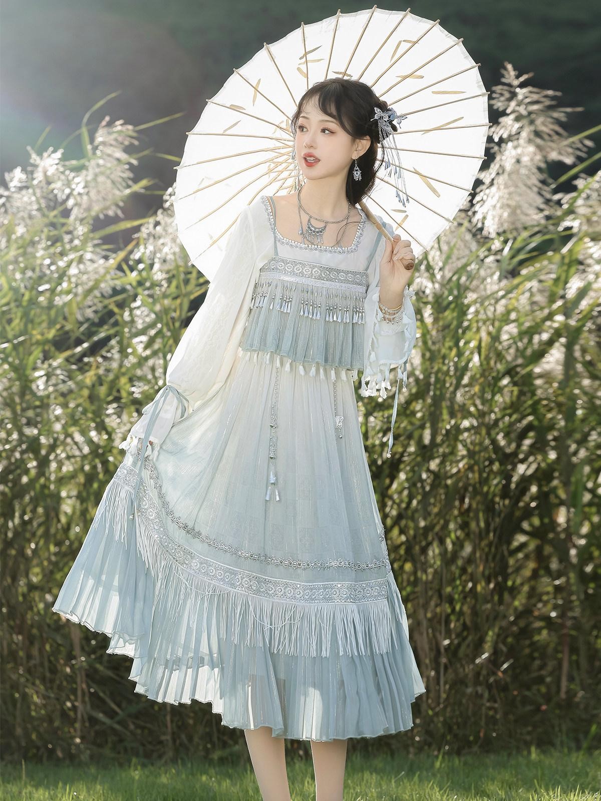 Sweet Promise Sweet Lolita Square Neck Two Piece Women's Jsk / Jumper Skirts