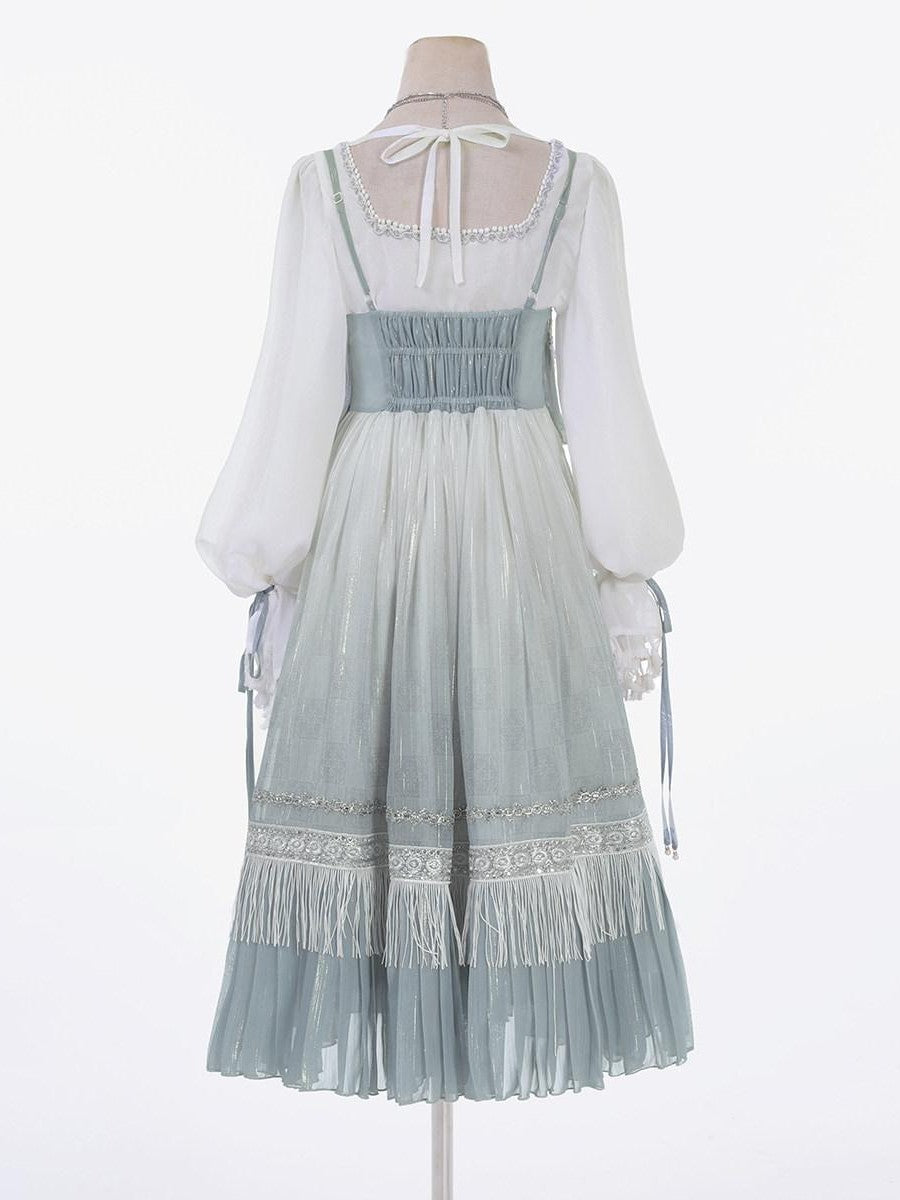 Sweet Promise Sweet Lolita Square Neck Two Piece Women's Jsk / Jumper Skirts