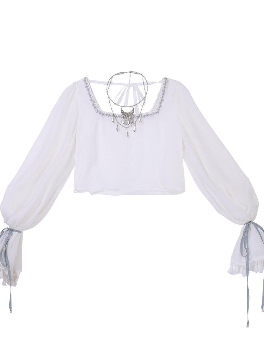Sweet Promise Sweet Lolita Square Neck Two Piece Women's Jsk / Jumper Skirts