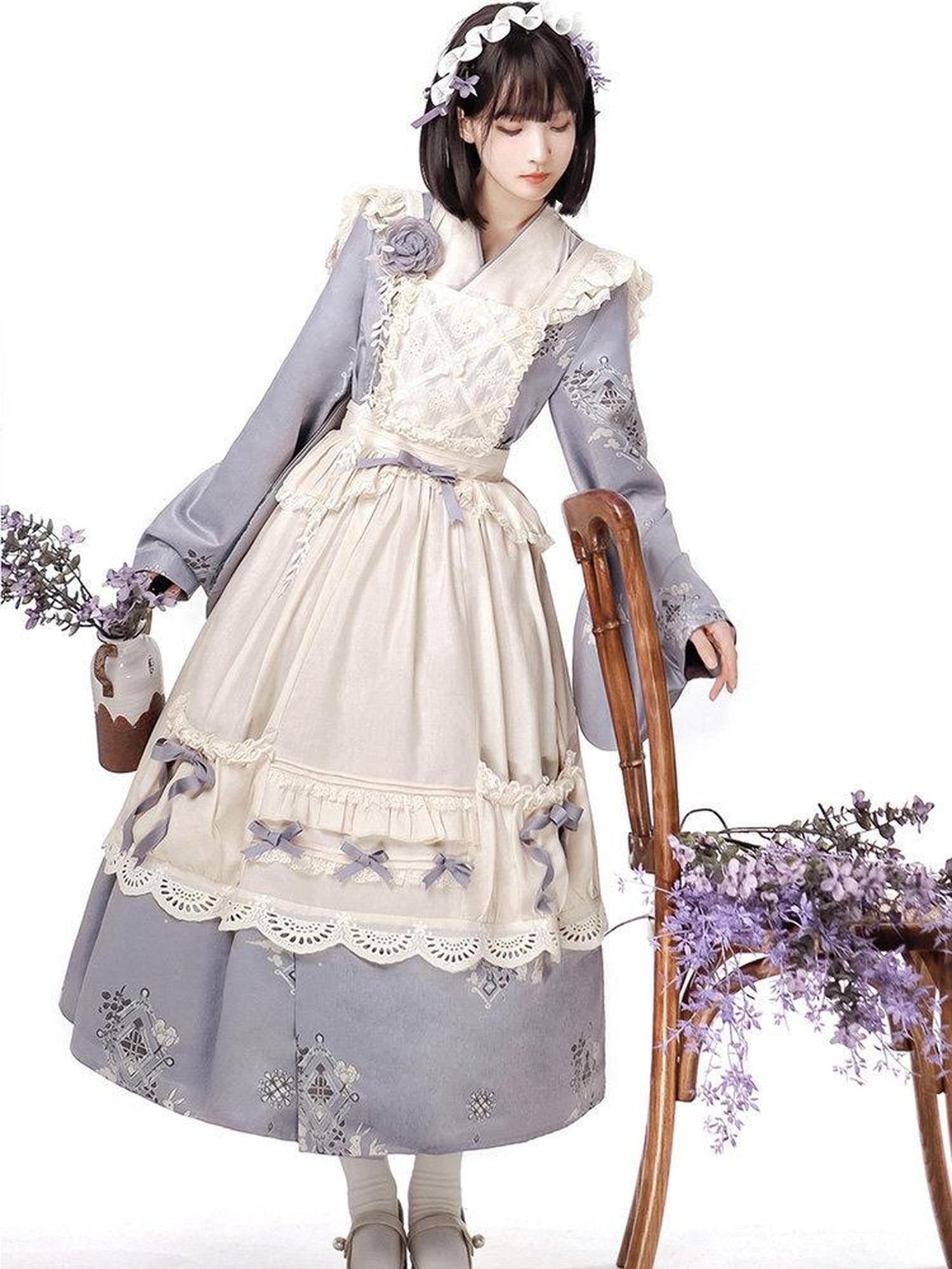 Sweet Promise Sweet Princess Lolita Maid Chinese Style Women's Two Piece Long Sleeve Op