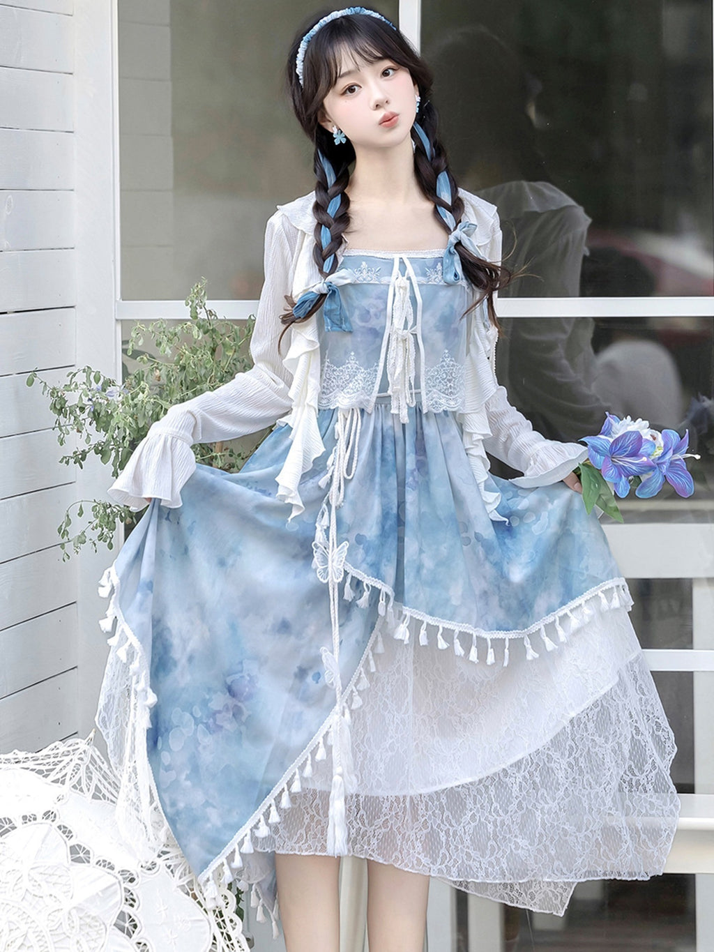Sweet_Promise_Tie_Dye_Off_Shoulder_A_Line_Two_Piece_Women's_Jsk_/_Jumper_Skirts_954147732100_MISSTT