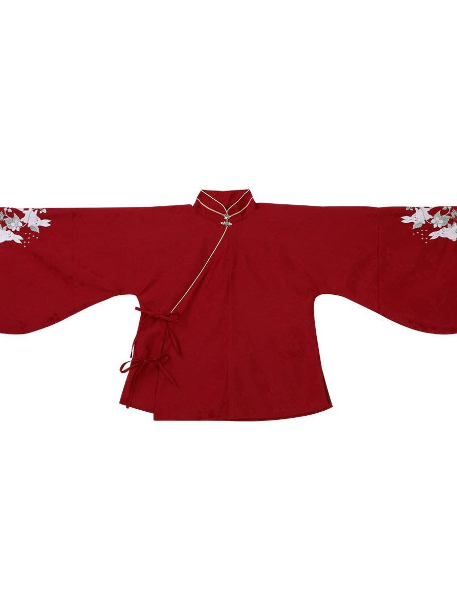 Sweet Promise Traditional Hanfu Chinese Mamian Women's Polyester Skirt Sets