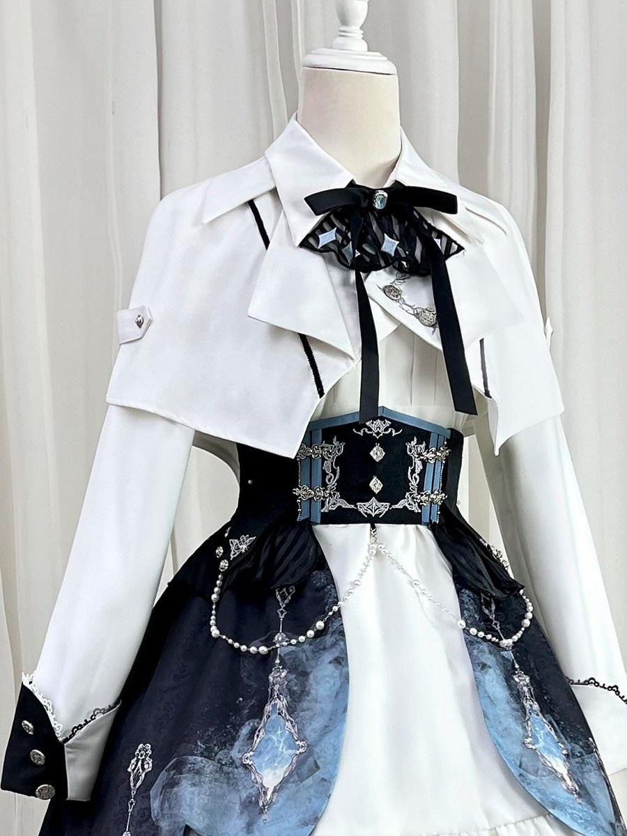 Sweet Promise Victorian Gothic Lolita Aline Lapel Collar Women's Long Sleeve Op
