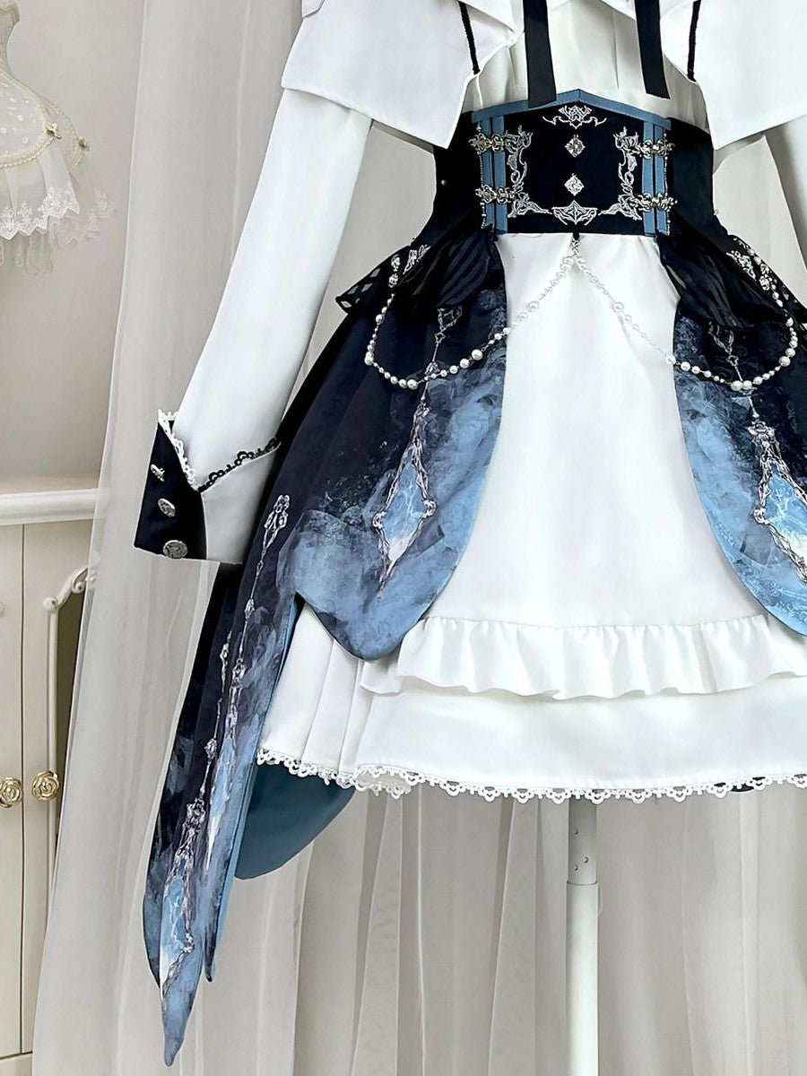 Sweet Promise Victorian Gothic Lolita Aline Lapel Collar Women's Long Sleeve Op