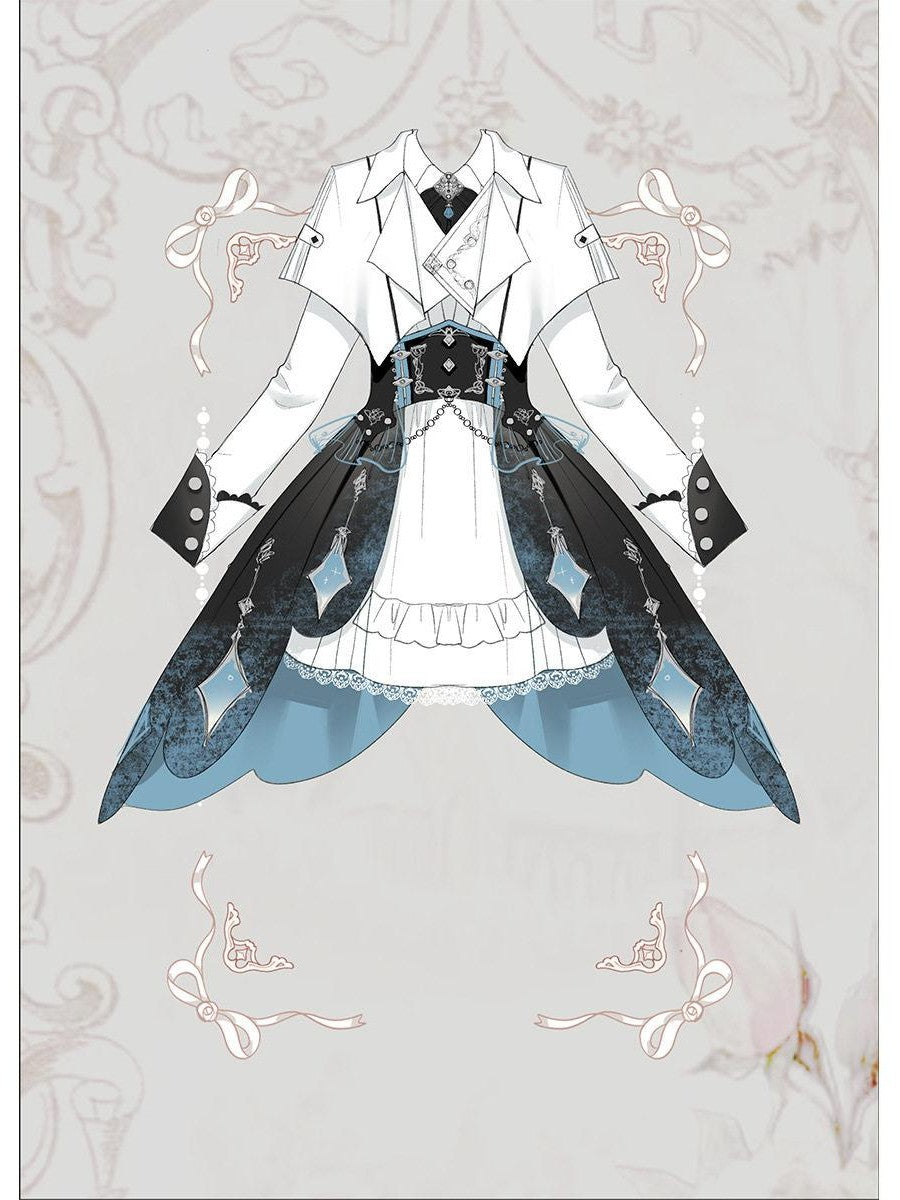 Sweet Promise Victorian Gothic Lolita Aline Lapel Collar Women's Long Sleeve Op
