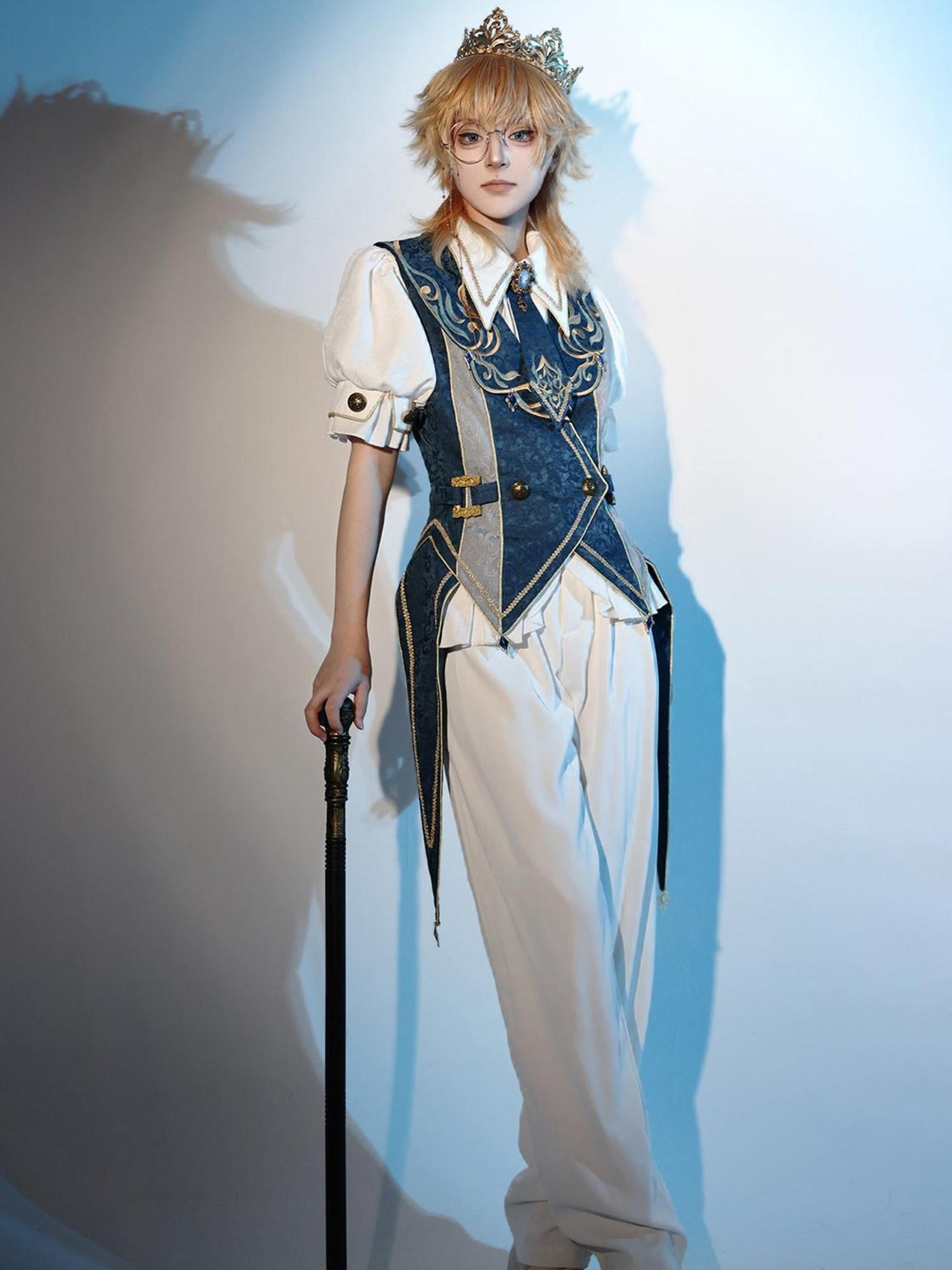 Sweet Promise Victorian Lolita Prince Suit Tailored Vest Shorts Women's Full Coordination Sets