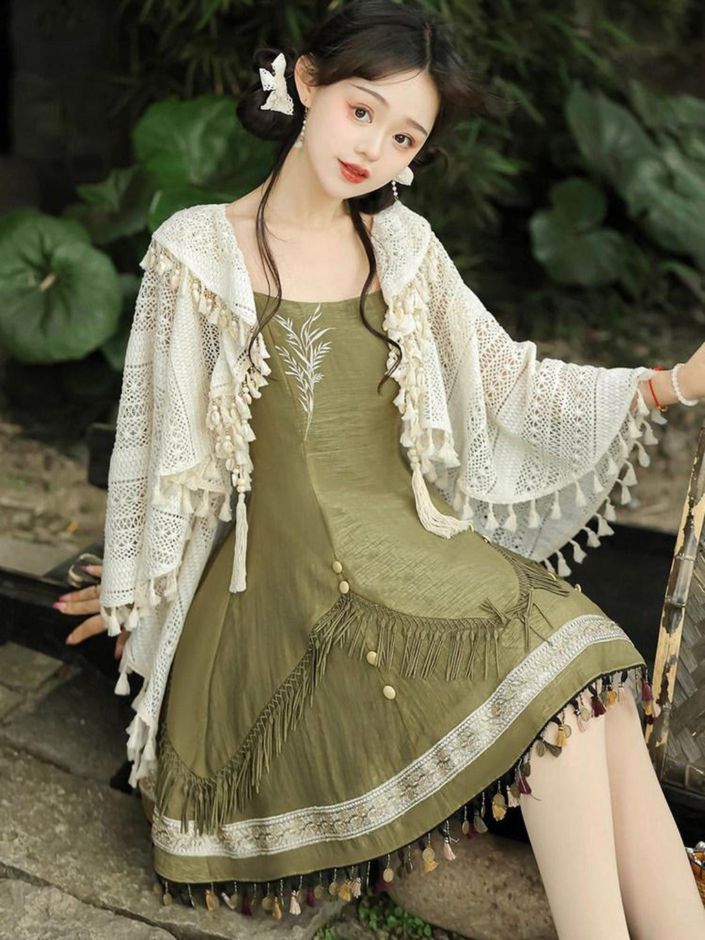 Sweet Promise Vintage Hanfu Sleeveless A Line Women's Polyester Jsk / Jumper Skirts