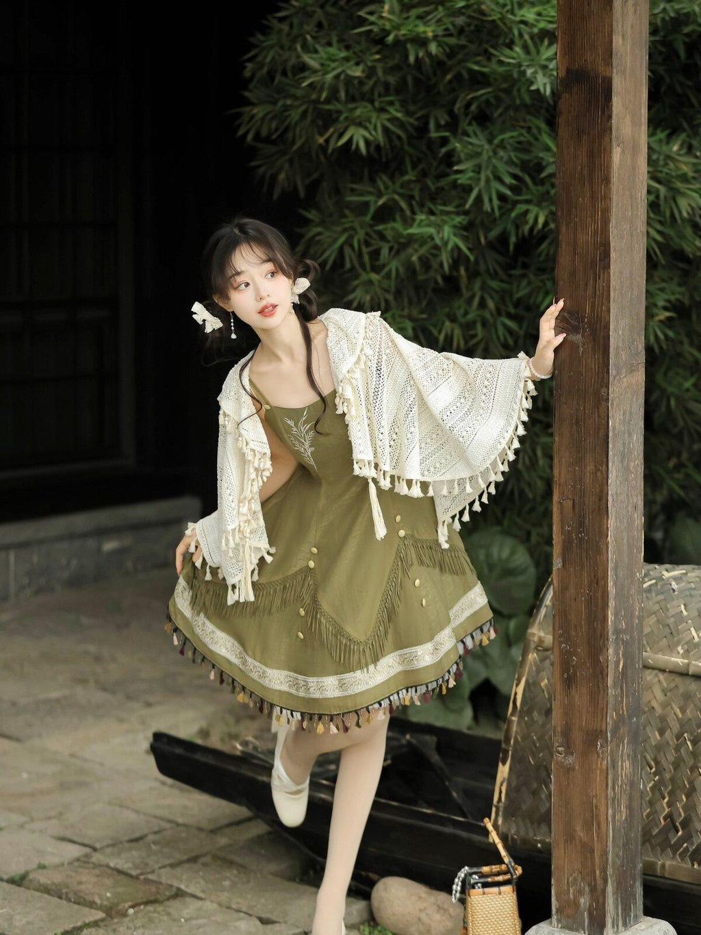 Sweet Promise Vintage Hanfu Sleeveless A Line Women's Polyester Jsk / Jumper Skirts