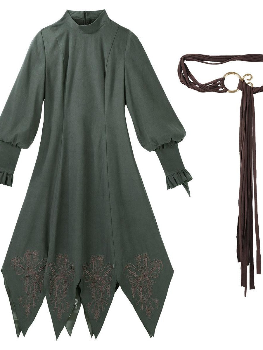 Sweet Promise Vintage Lolita Cape A Line Round Neck Belted Three Piece Women's Op Sets