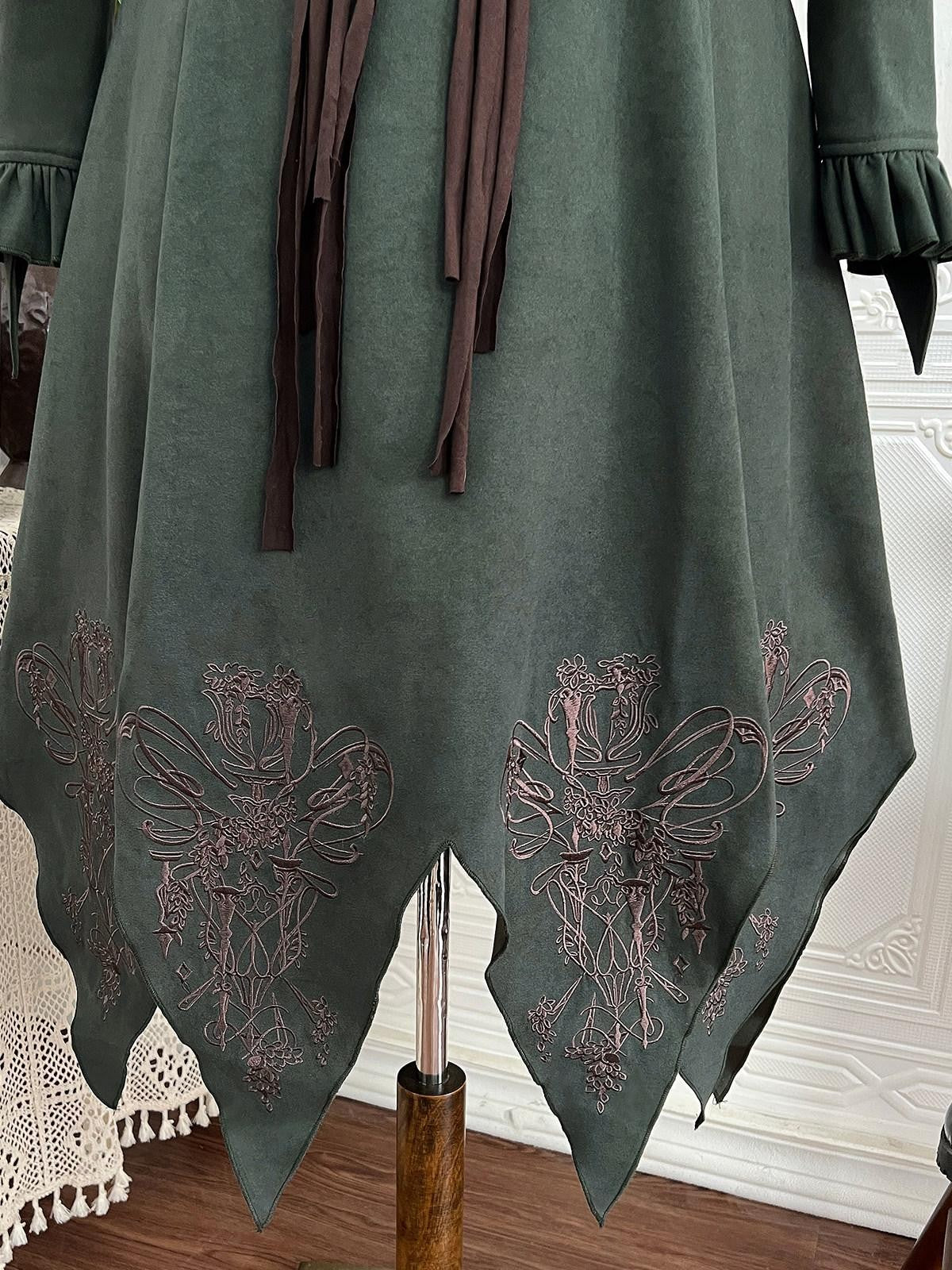 Sweet Promise Vintage Lolita Cape A Line Round Neck Belted Three Piece Women's Op Sets