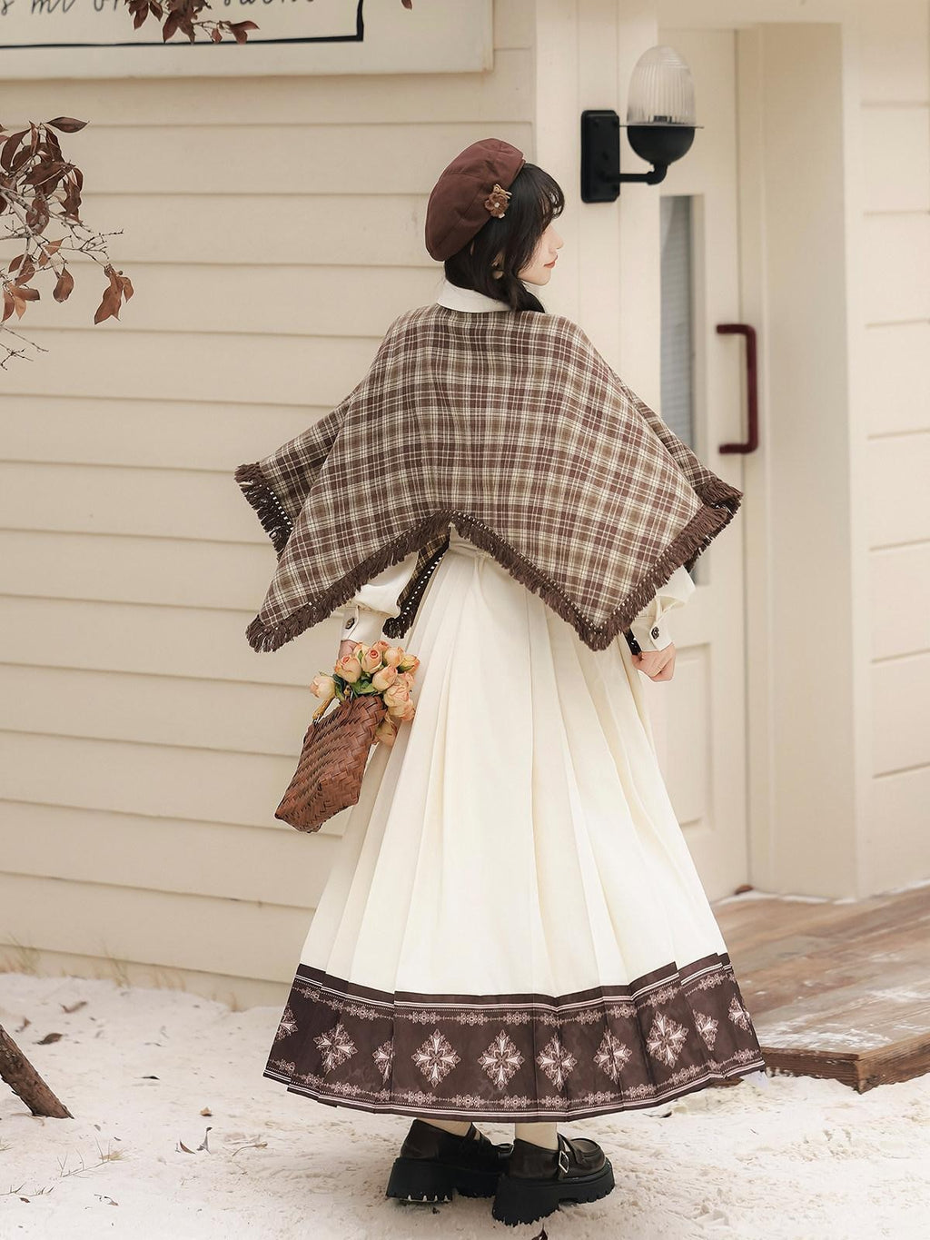 Sweet Promise Vintage Lolita Schoolgirl Shirt Collar Circle Skirt Women's Skirt Sets