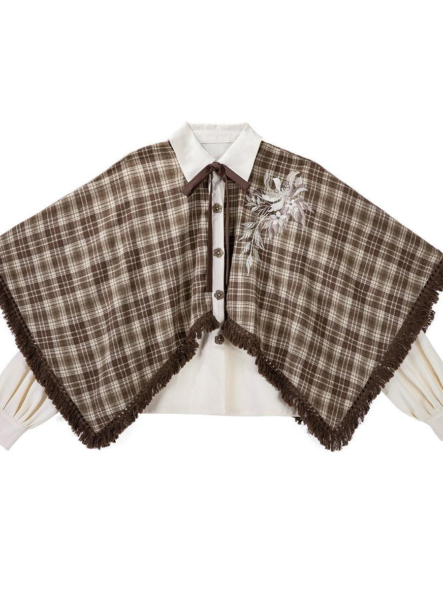 Sweet Promise Vintage Lolita Schoolgirl Shirt Collar Circle Skirt Women's Skirt Sets