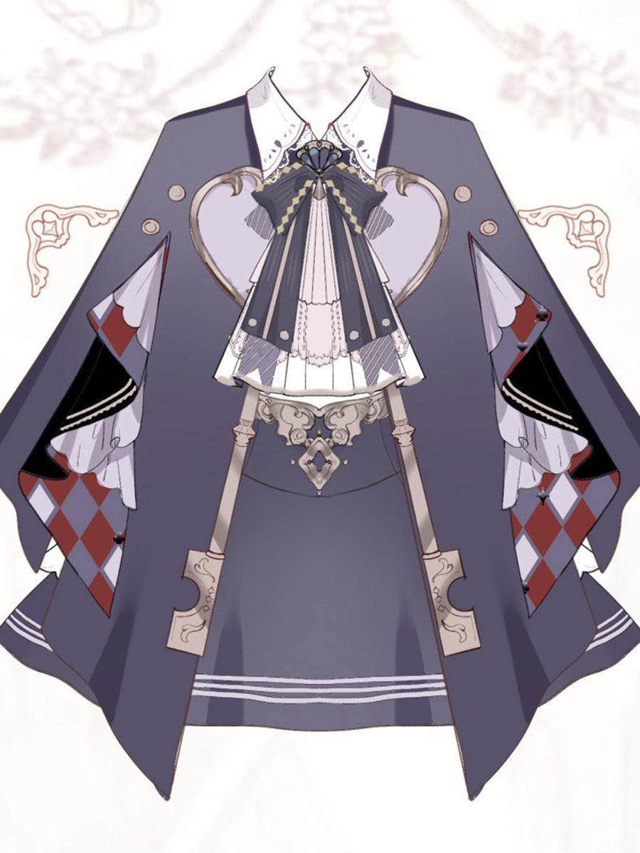 Sweet Promise Violet Gothic Lolita Academic Top Skirt Cloak Women's Skirt Sets