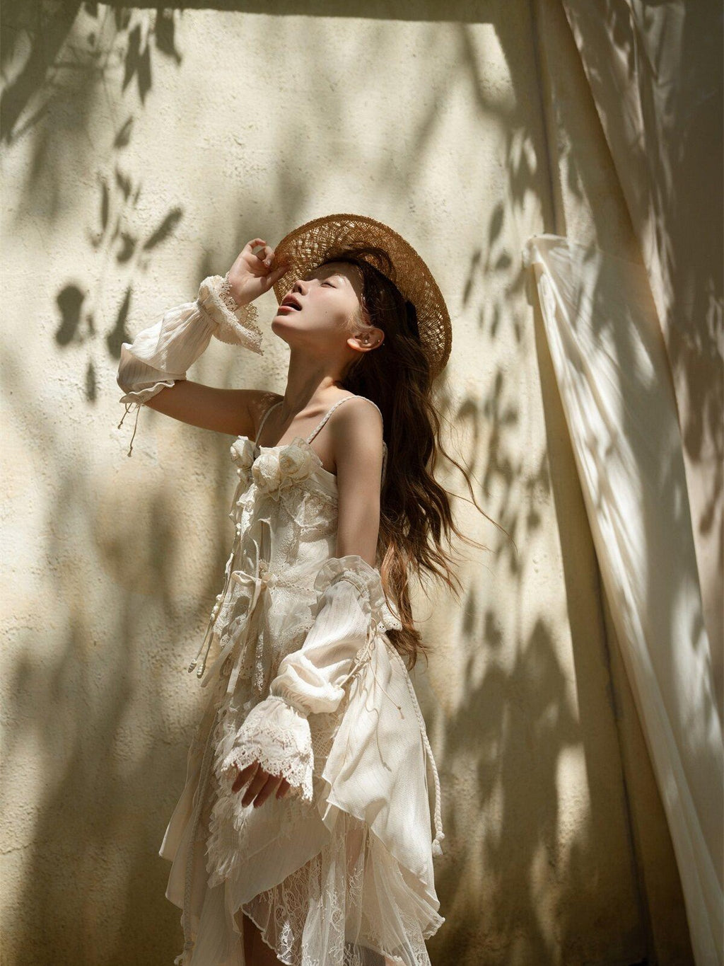 Sweet Promise Wabi Sabi Asymmetrical Lolita Strappy Arm Sleeves Women's Jsk / Jumper Skirts