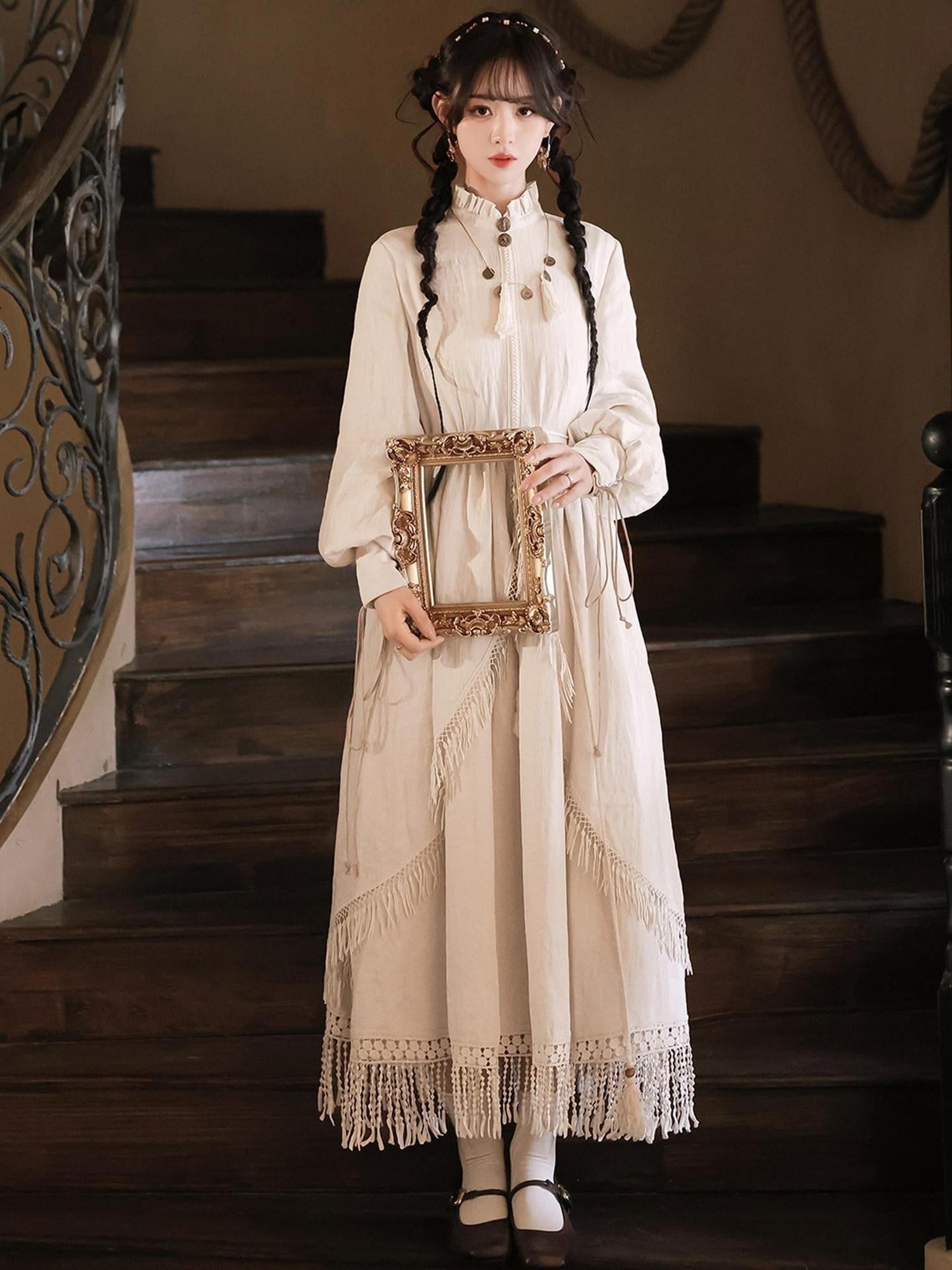 Sweet Promise Wasteland Lolita Gothic Three Piece A Line Stand Collar Women's Op Sets