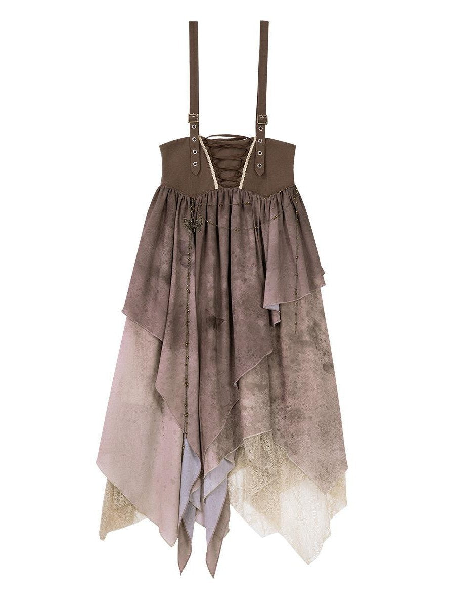 Sweet Promise Wasteland Nomad Lolita Vintage Full Skirt Round Neck Women's Long Sleeve Op