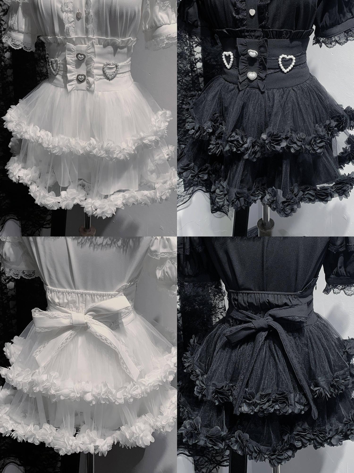 Virtual Paradise Ballet Lace Tulle Otaku Cute Japanese Girlish High Waist Women's Outlast Skirts