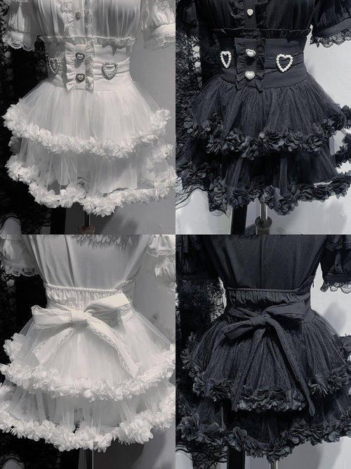 Virtual Paradise Ballet Lace Tulle Otaku Cute Japanese Girlish High Waist Women's Outlast Skirts