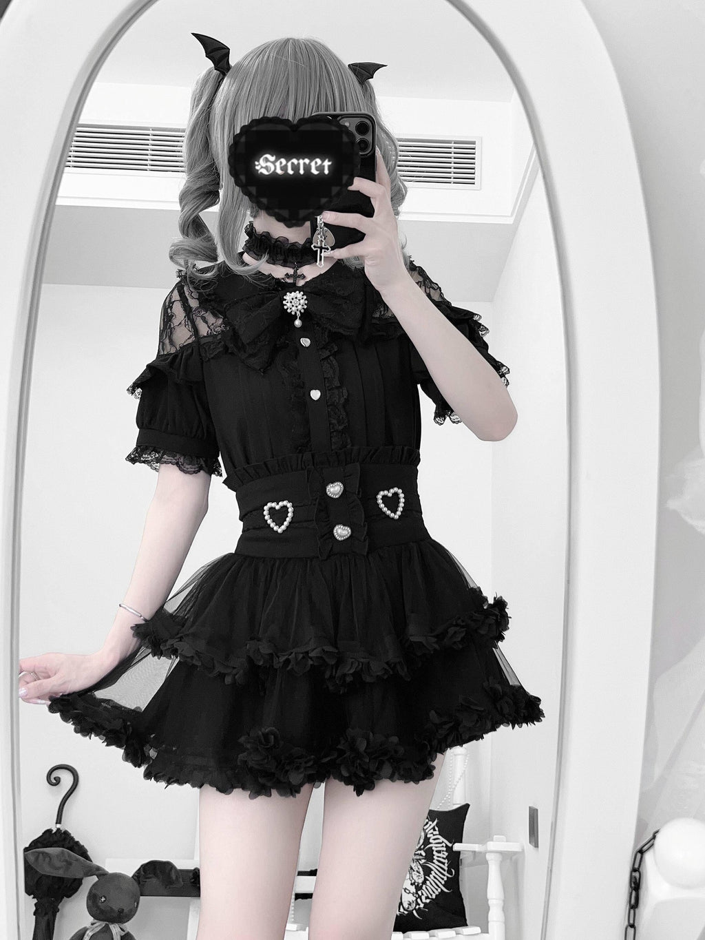 Virtual Paradise Ballet Lace Tulle Otaku Cute Japanese Girlish High Waist Women's Outlast Skirts