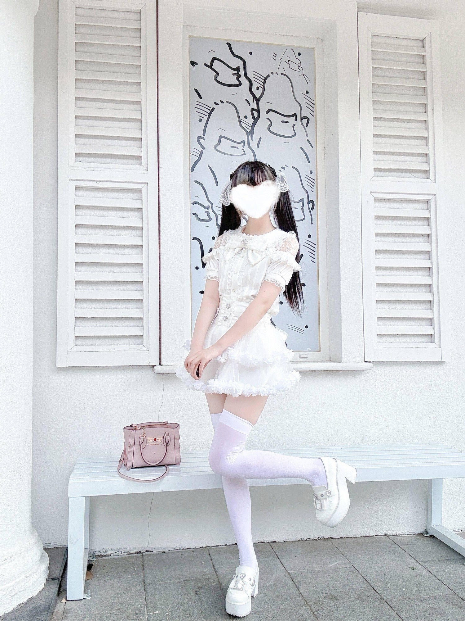 Virtual Paradise Ballet Lace Tulle Otaku Cute Japanese Girlish High Waist Women's Outlast Skirts