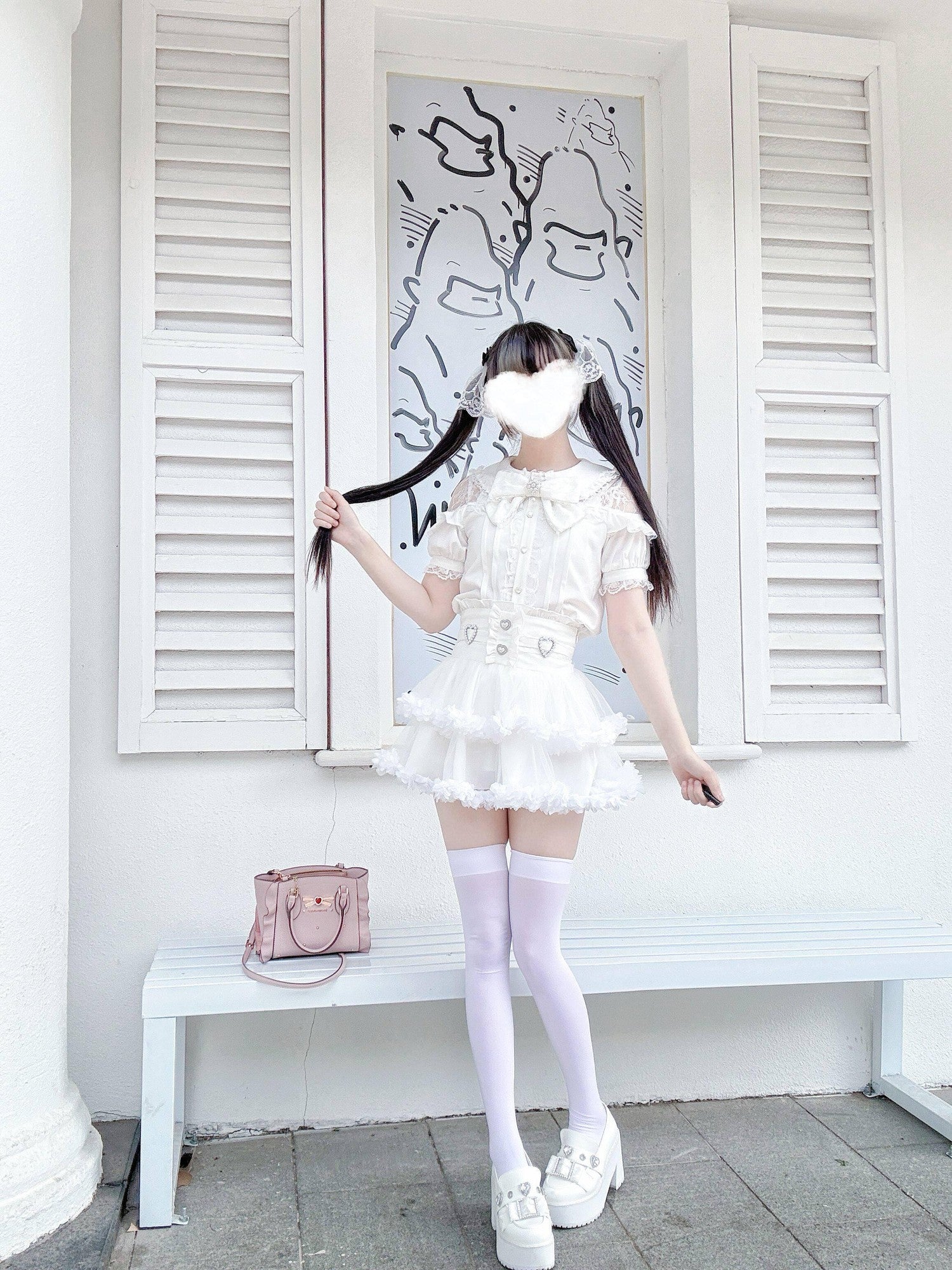 Virtual Paradise Ballet Lace Tulle Otaku Cute Japanese Girlish High Waist Women's Outlast Skirts