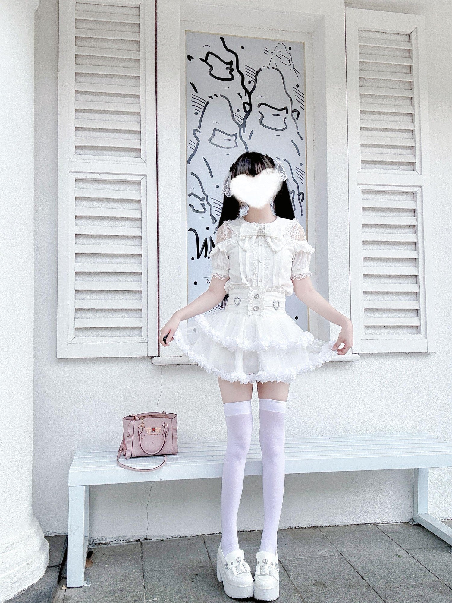 Virtual Paradise Ballet Lace Tulle Otaku Cute Japanese Girlish High Waist Women's Outlast Skirts