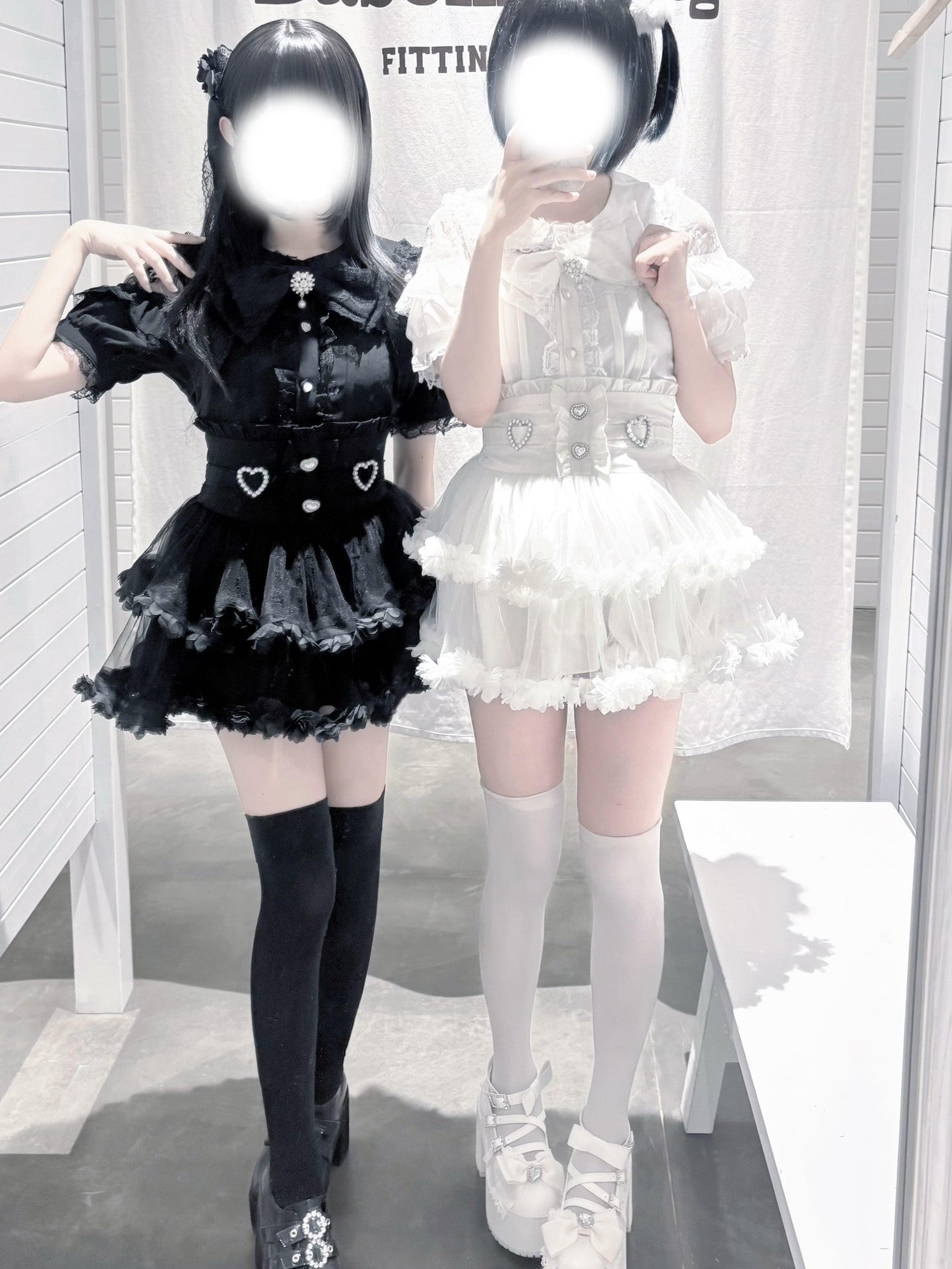 Virtual Paradise Ballet Lace Tulle Otaku Cute Japanese Girlish High Waist Women's Outlast Skirts